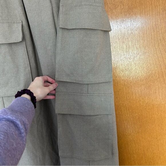 Abercrombie & Fitch Brushed Suiting Tailored Cargo Wide Leg Pants Size 28 6 - Picture 3 of 11